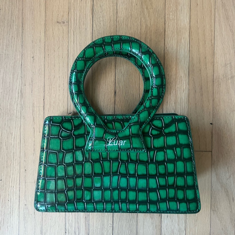 Small LUAR green croc embbossed ANA BAG